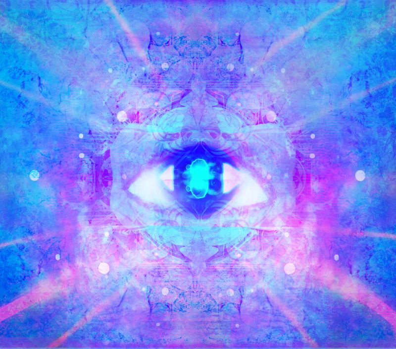 Illustration of a third eye mystical sign