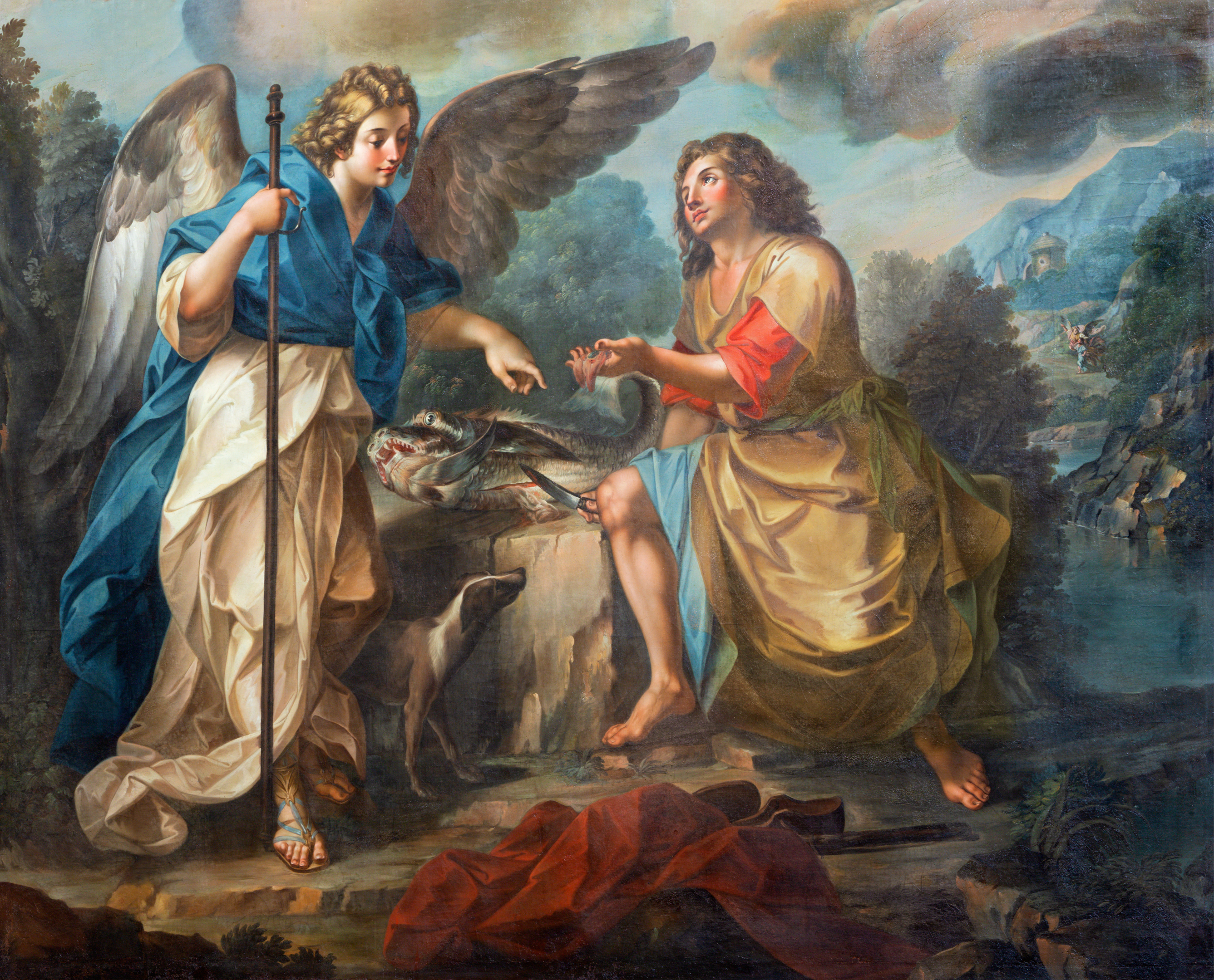 Another painting of Archangel Raphael and Tobias in the Book of Tobit.